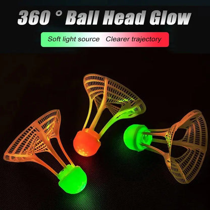 Luminous Windproof Luminous Badminton Ball, Super Durable And Unbreakable, Outdoor Fluorescent Bright Nylon Ball With Light Quirisitos