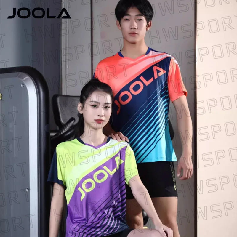 JOOLA 3205 Table Tennis Clothes Men Women Sports Clothing Suit Quick Dry Ping Pong T Shirt Short Sleeve Workout Jersey Quirisitos