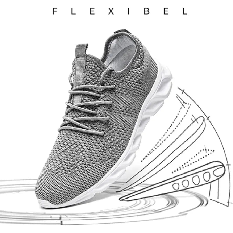 Men Casual Sport Shoes Light Sneakers White Outdoor Breathable Mesh Black Running Shoes Athletic Jogging Tennis Shoes Quirisitos