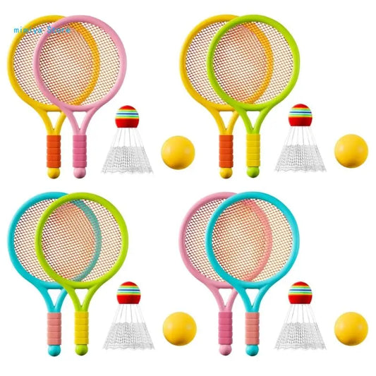 Kids Tennis Rackets, Soft Training Balls Badminton Shuttlecocks Tennis Racquets Sets for Children Outdoor Indoor Sports Quirisitos