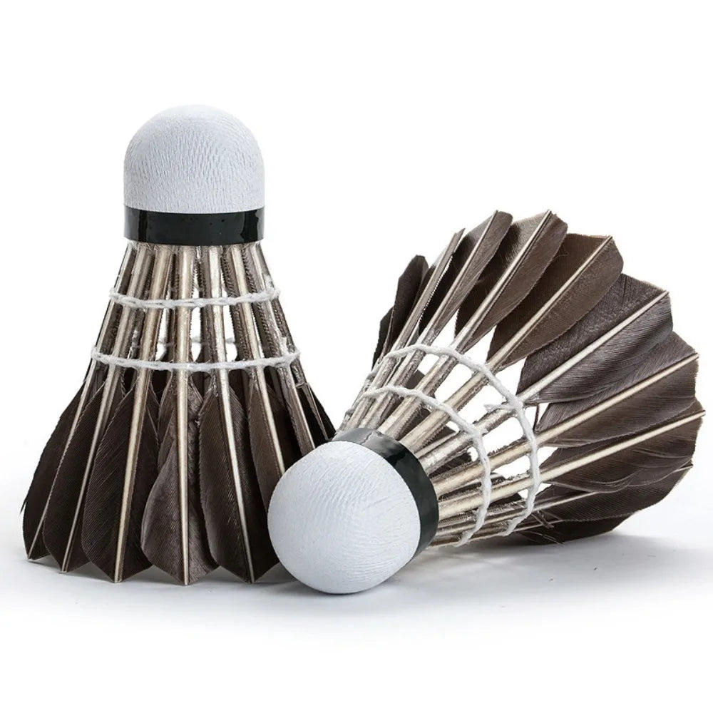 Professional Badminton Shuttlecock Black Goose Feather Badminton Shuttlecock Training Sport Badminton Ball Quirisitos