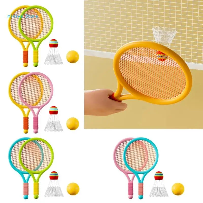 Kids Tennis Rackets, Soft Training Balls Badminton Shuttlecocks Tennis Racquets Sets for Children Outdoor Indoor Sports Quirisitos