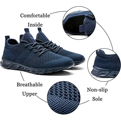 Men Casual Sport Shoes Light Sneakers White Outdoor Breathable Mesh Black Running Shoes Athletic Jogging Tennis Shoes Quirisitos