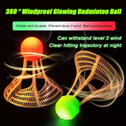 Luminous Windproof Luminous Badminton Ball, Super Durable And Unbreakable, Outdoor Fluorescent Bright Nylon Ball With Light Quirisitos