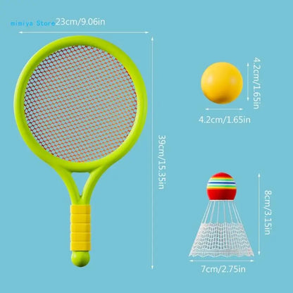 Kids Tennis Rackets, Soft Training Balls Badminton Shuttlecocks Tennis Racquets Sets for Children Outdoor Indoor Sports Quirisitos