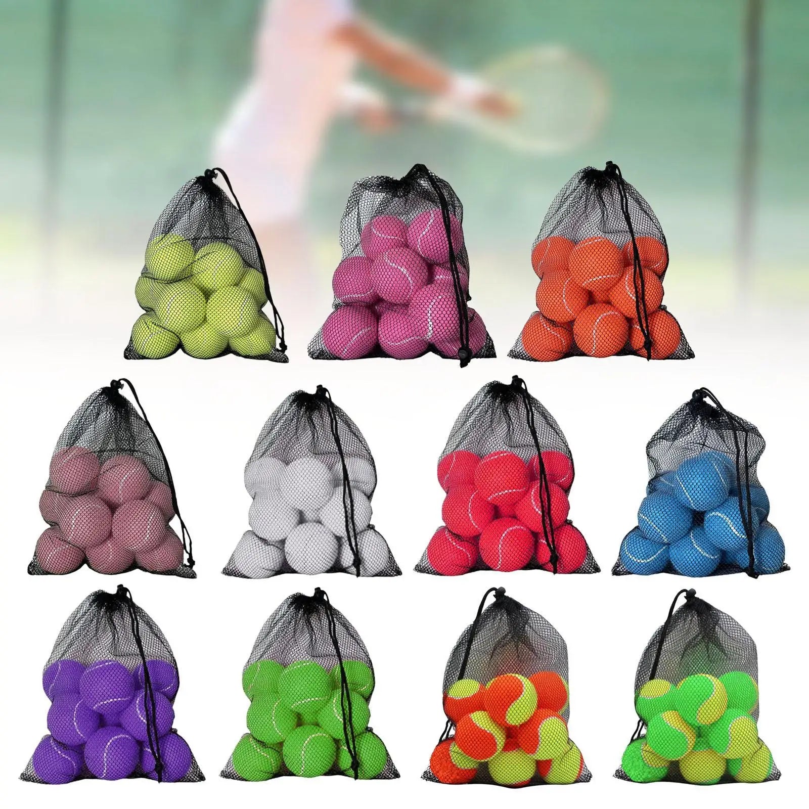 Lot de 12 Balles de Tennis avec Sac de Rangement Quirisitos